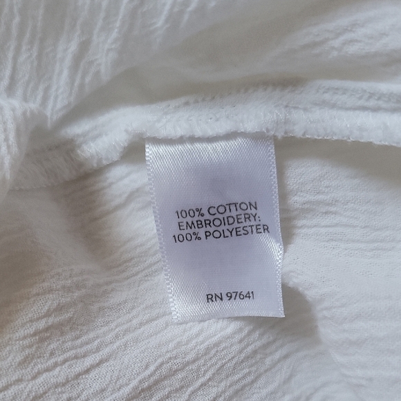 Purejill White Embroidered Women's Top SizeM - Picture 7 of 7